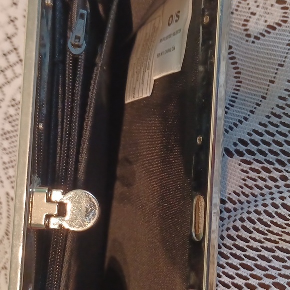 Black Lace & Silver clutch wallet with hinge closure 5796 - Picture 9 of 9